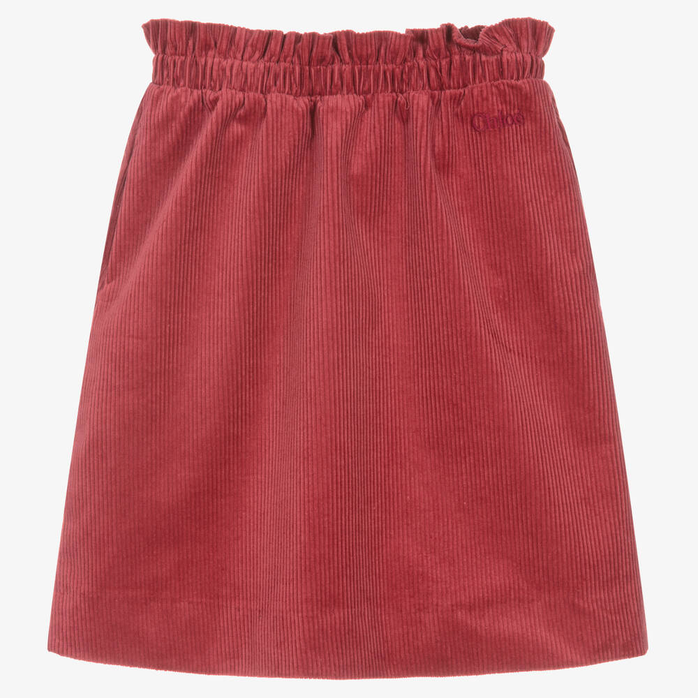 Chloé-Girls Pink Corduroy Skirt | Childrensalon Outlet