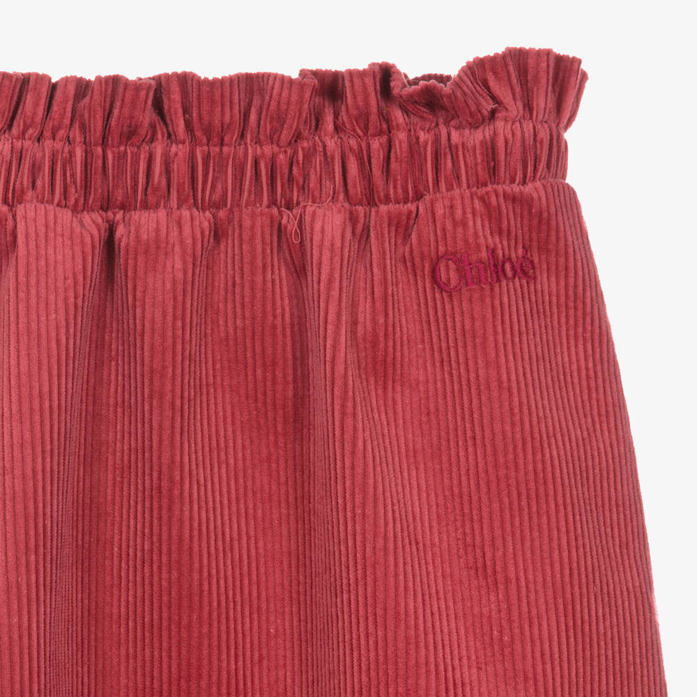 Chloé-Girls Pink Corduroy Skirt | Childrensalon Outlet