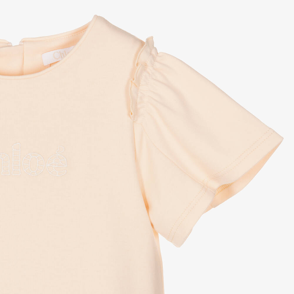 Chloé-Girls Pink Cotton Dress | Childrensalon Outlet