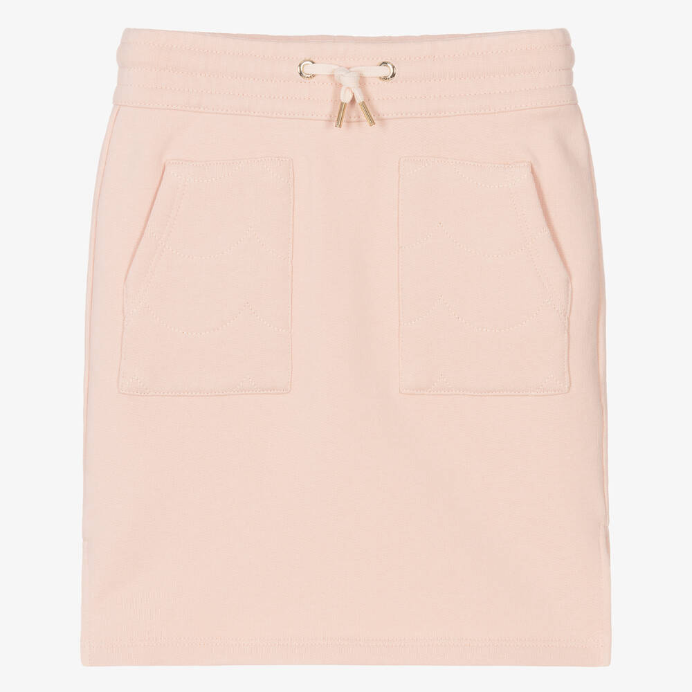 Chloé - Girls Pink Cotton Jersey Skirt | Childrensalon
