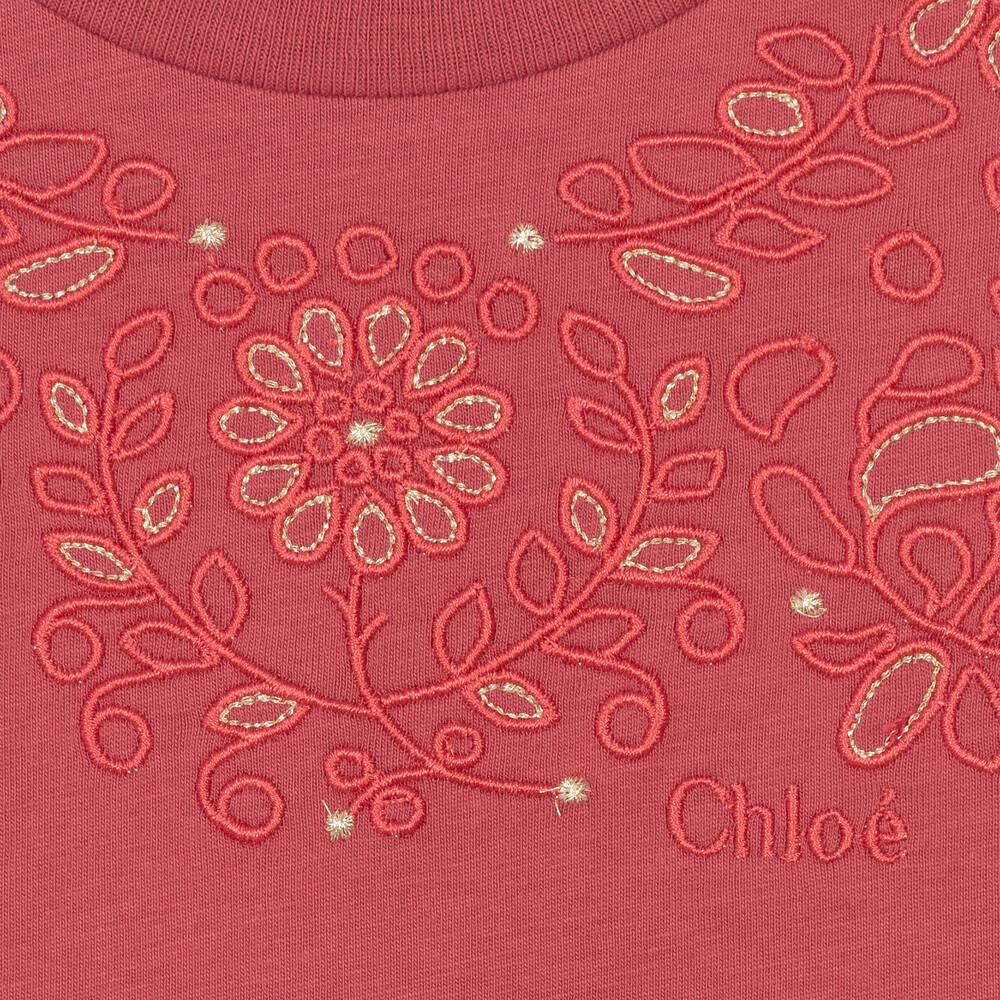 Chloé-Girls Pink Cotton Jersey Top | Childrensalon Outlet