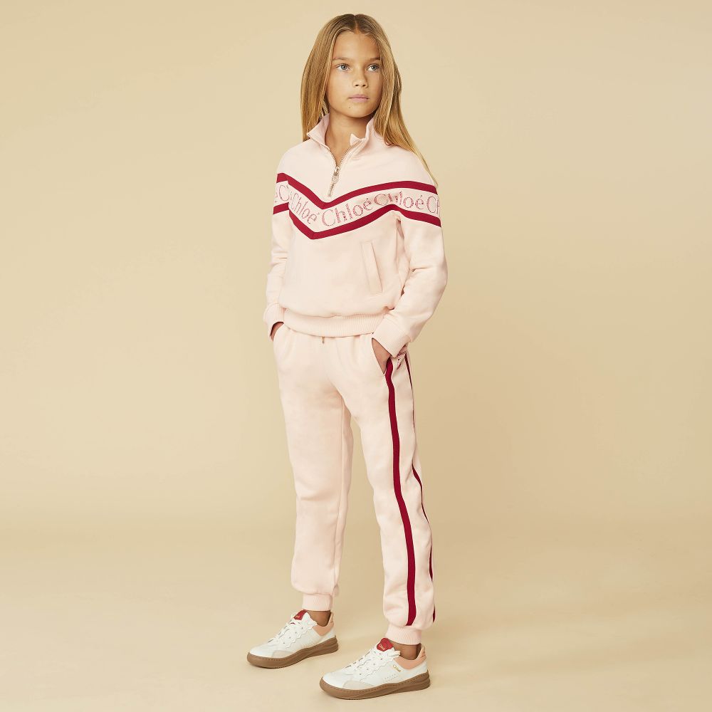 Chlo Jogging rose en coton Fille