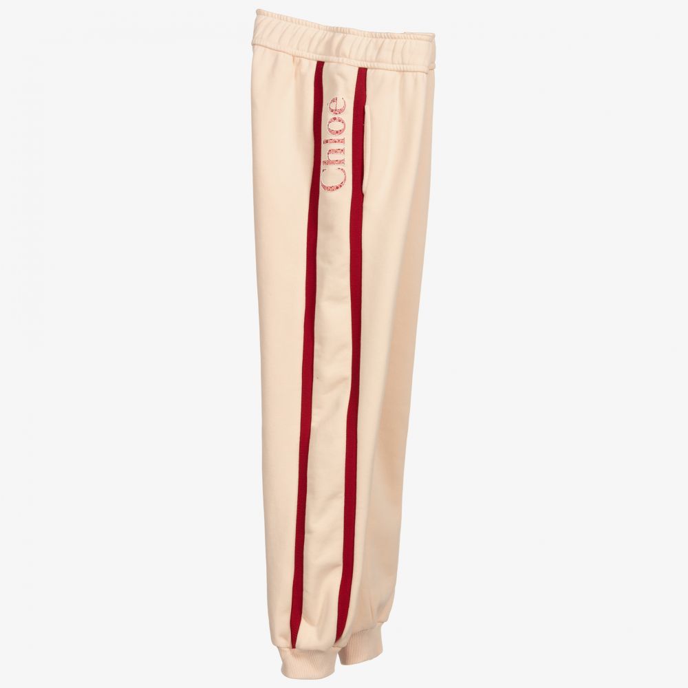 Chloé-Girls Pink Cotton Joggers | Childrensalon Outlet