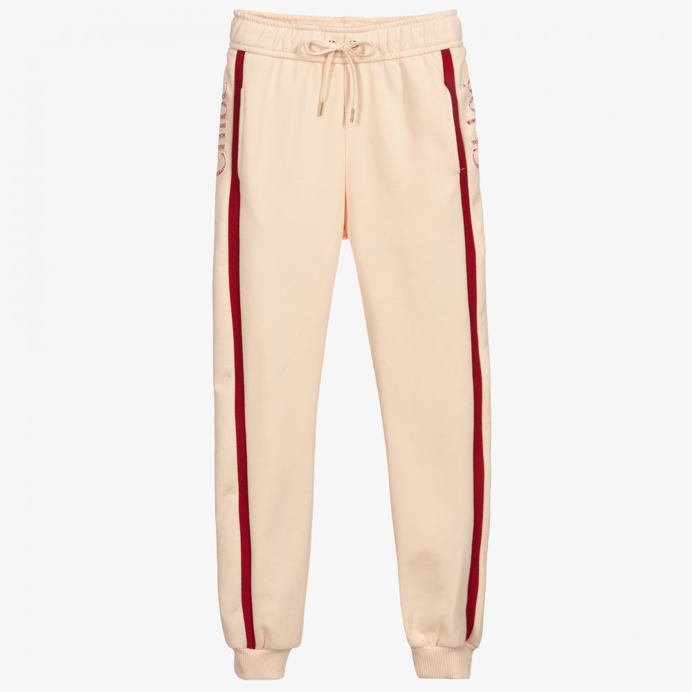 Chloé - Girls Pink Cotton Joggers | Childrensalon