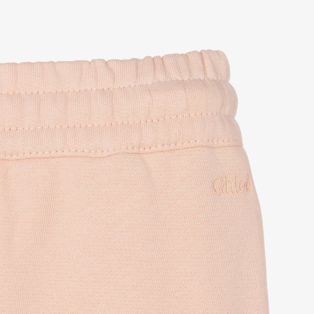 Chloé-Girls Pink Cotton Joggers | Childrensalon Outlet