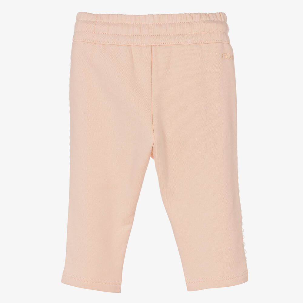 Chloé-Girls Pink Cotton Joggers | Childrensalon Outlet