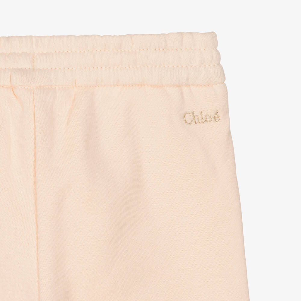 Chloé-Girls Pink Cotton Joggers | Childrensalon Outlet