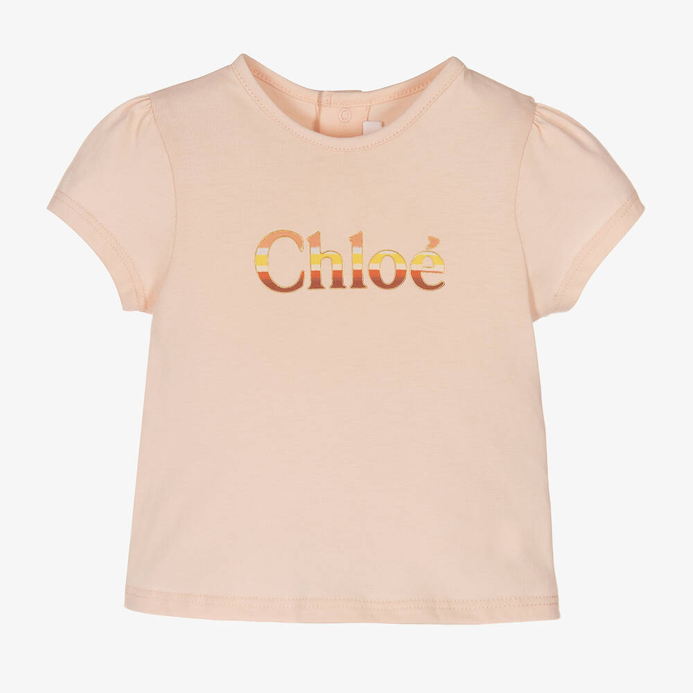 Chloé-Розовая хлопковая футболка | Childrensalon Outlet