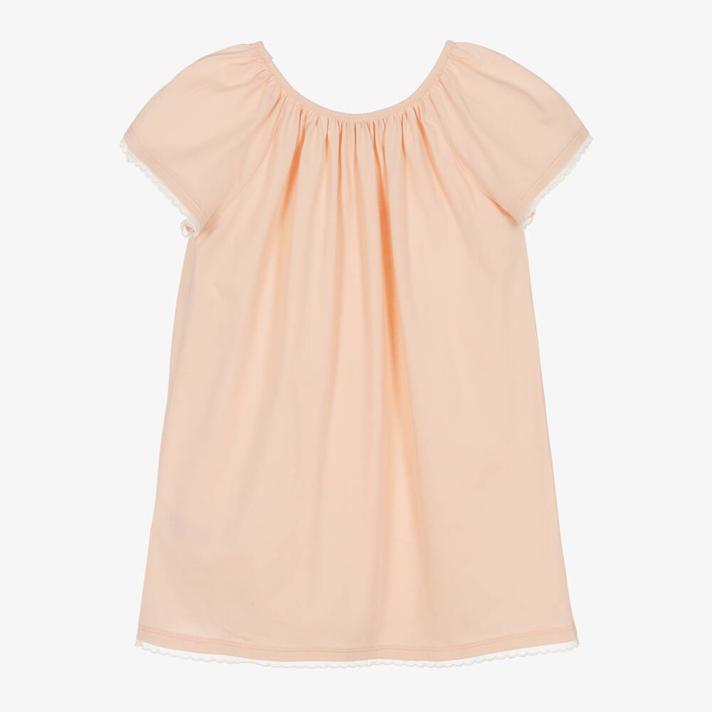 كلوي-قميص نوم قطن عضوي لون زهري للبنات | Childrensalon Outlet