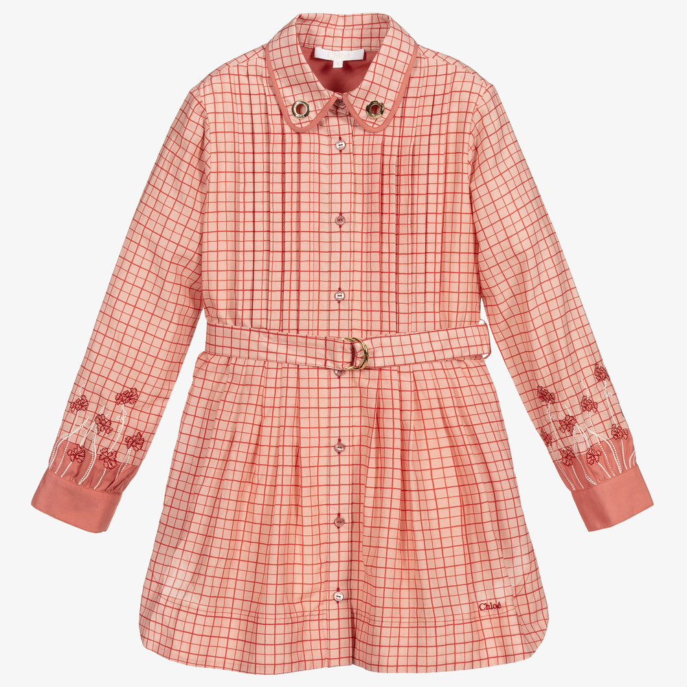 Chloé - Rosa Seiden-Hemdkleid (M) | Childrensalon