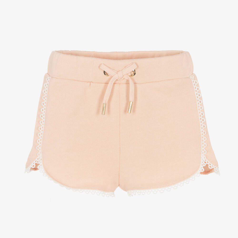 Chloé - Girls Pink Cotton Shorts | Childrensalon