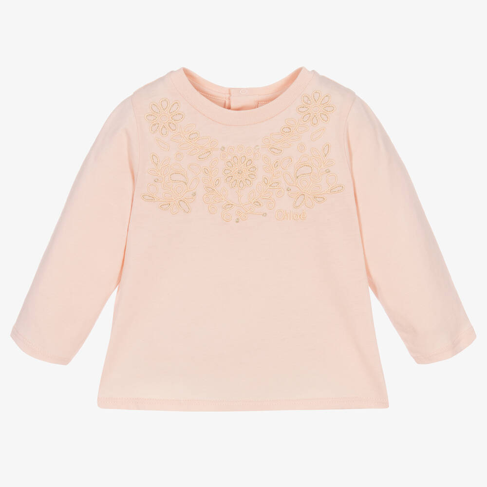 Chloé - Haut rose en coton Fille | Childrensalon