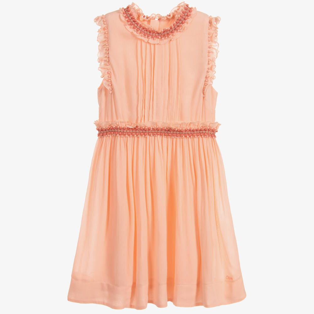Chloé-Girls Pink Crêpe Dress | Childrensalon Outlet