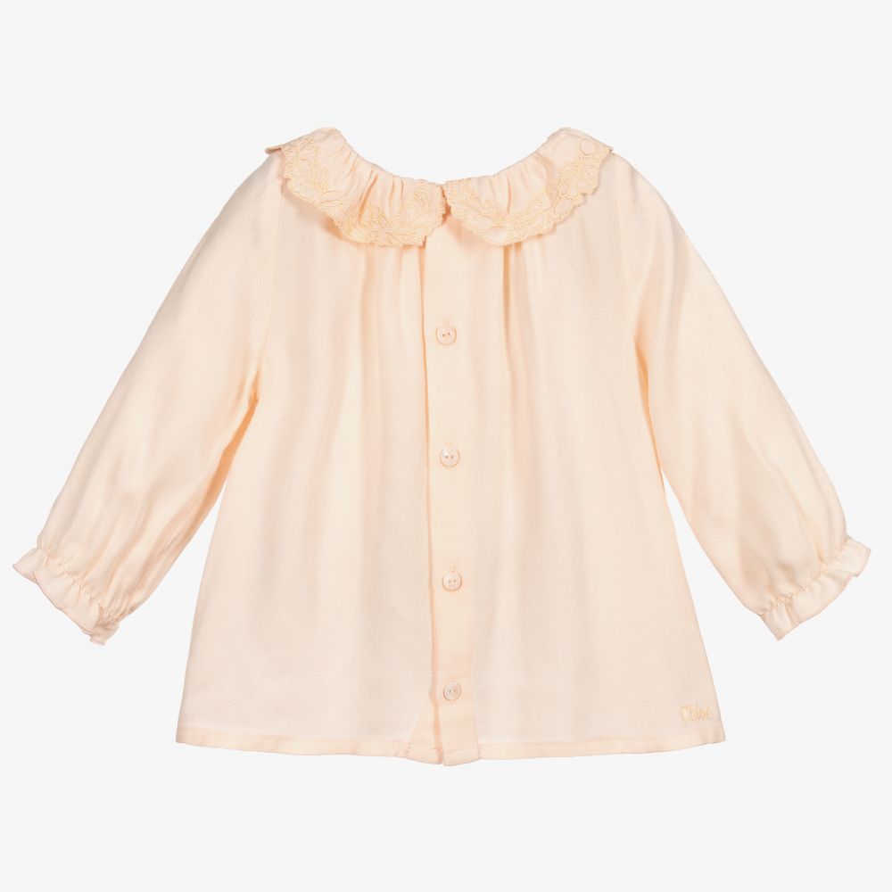 Chloé-Розовая блузка с вышивкой для девочек | Childrensalon Outlet