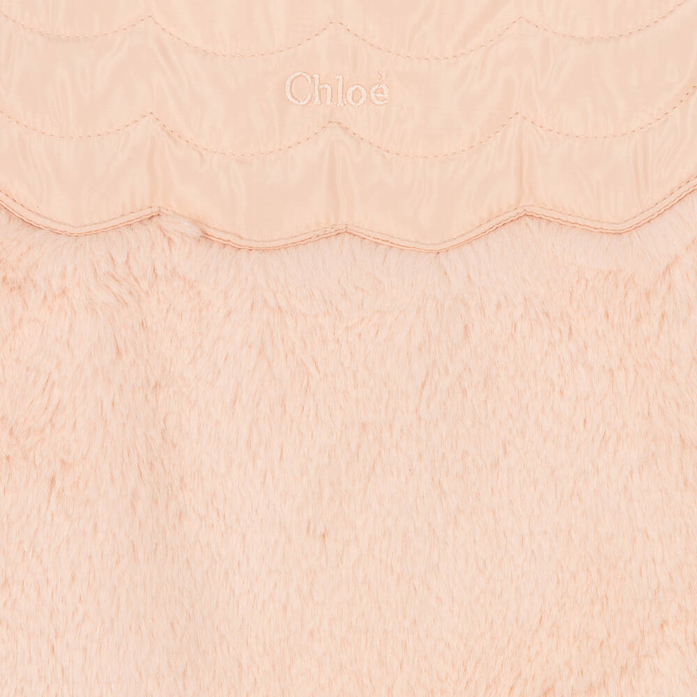 Chloé-Розовый жилет из искусственного меха для девочек | Childrensalon Outlet