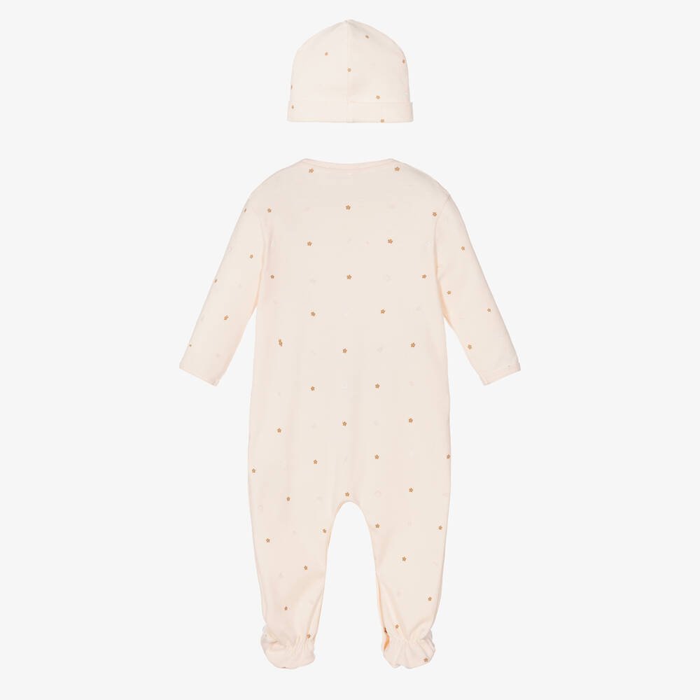Chloé-Girls Pink Floral Cotton Babygrow Set | Childrensalon Outlet