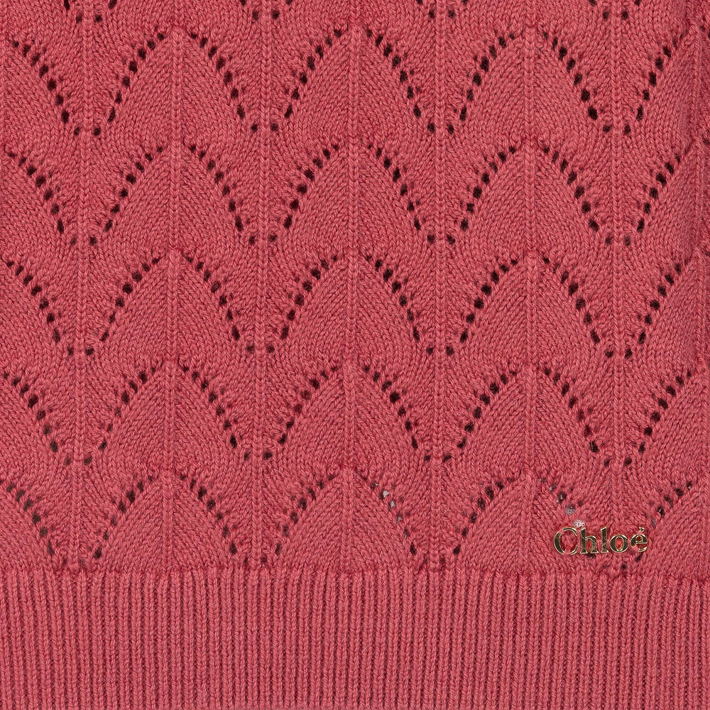 Chloé-Girls Pink Knitted Dress | Childrensalon Outlet