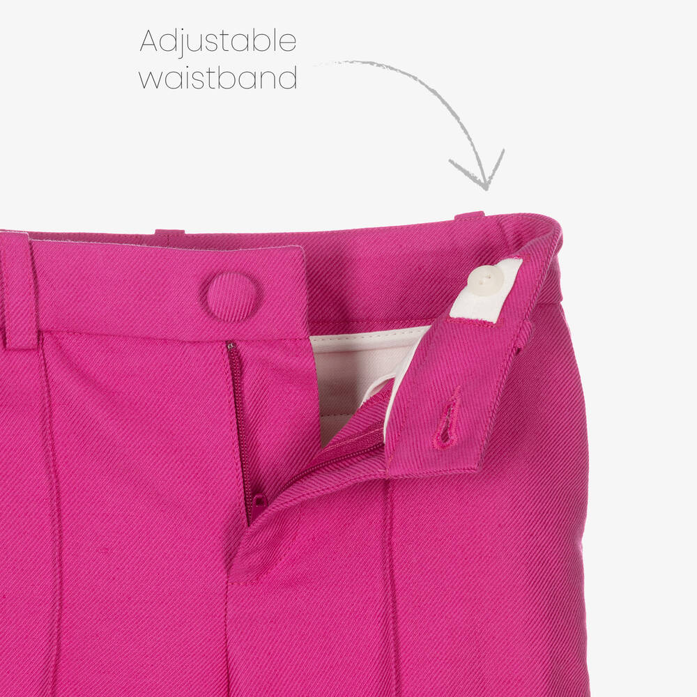 Chloé - Girls Pink Linen & Cotton Twill Trousers