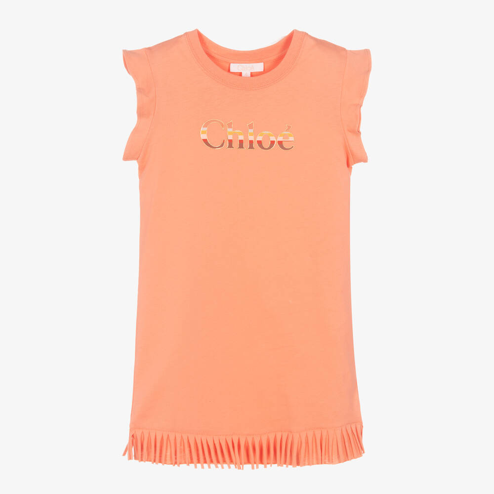 Chloé - Robe t-shirt rose fille | Childrensalon