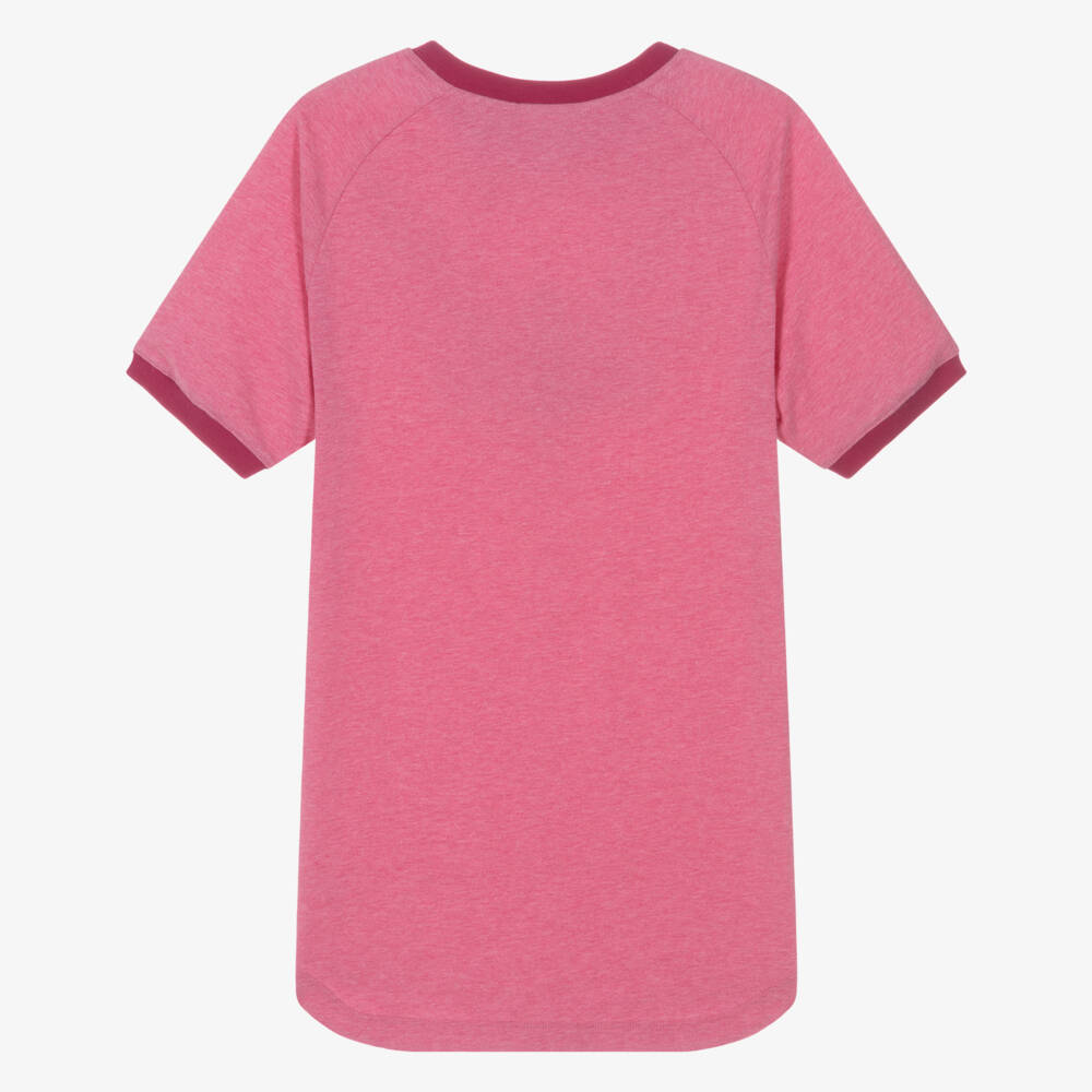 Chloé-Girls Pink Marl Cotton Jersey T-Shirt Dress | Childrensalon Outlet