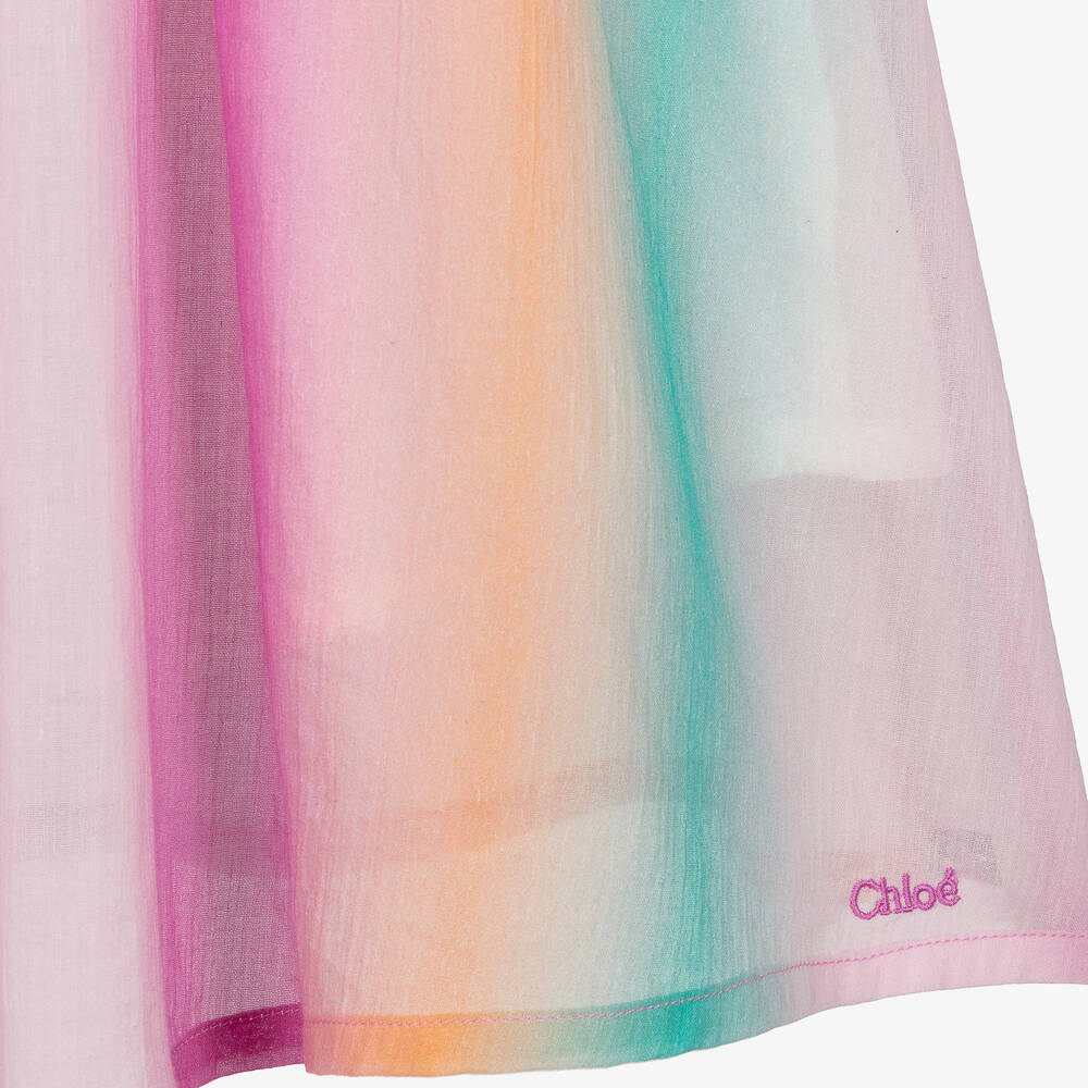 Chloé-Girls Pink Ombré Cotton Dress | Childrensalon Outlet