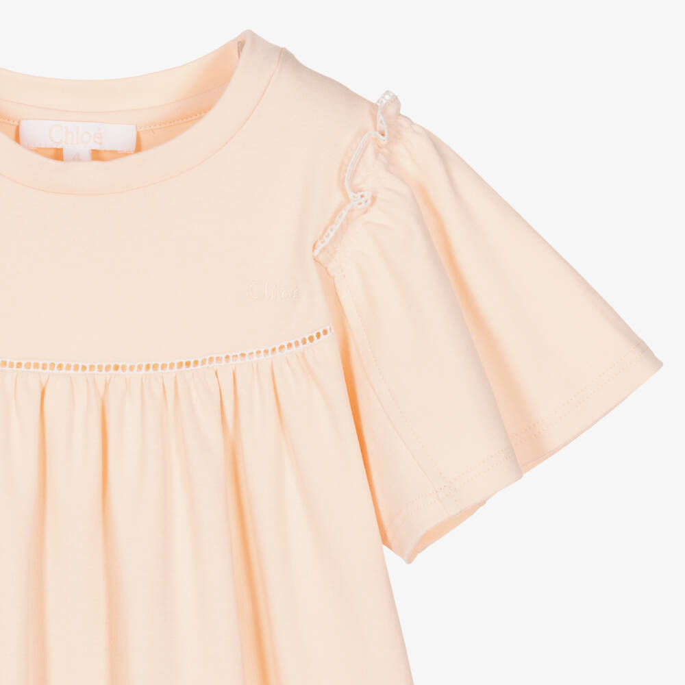 Chloé-Girls Pink Organic Cotton Dress | Childrensalon Outlet