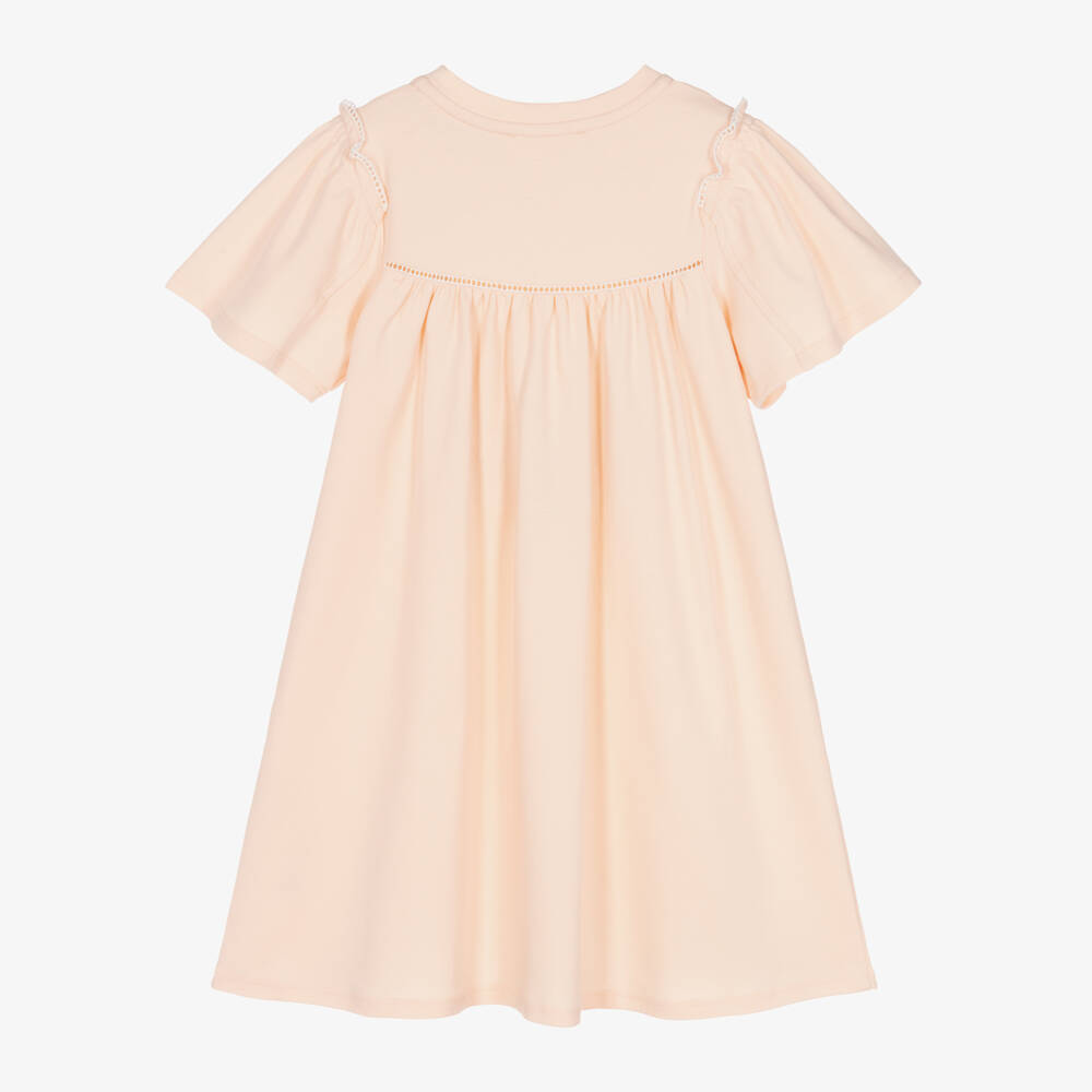 Chloé-Girls Pink Organic Cotton Dress | Childrensalon Outlet