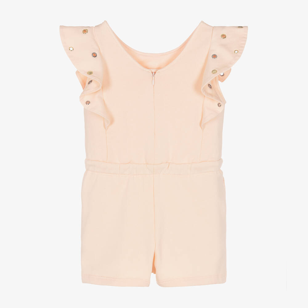 Chloé-بلاي سوت بكشكش قطن عضوي لون زهري للبنات | Childrensalon Outlet