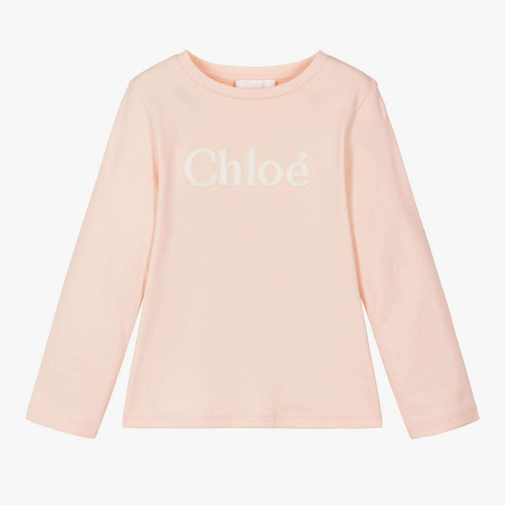 Chloé-Girls Pink Organic Cotton Top | Childrensalon Outlet