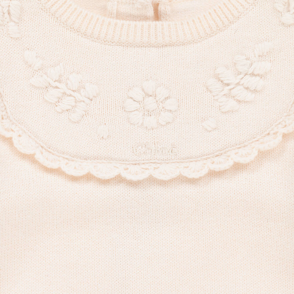 Chloé-Розовый подарочный комплект с комбинезоном из органического хлопка и шерсти | Childrensalon Outlet