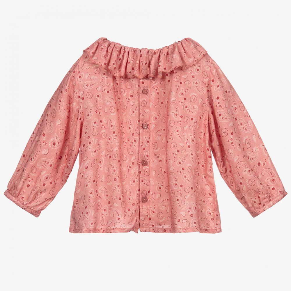 Chloé-Girls Pink Pinafore Dress Set | Childrensalon Outlet