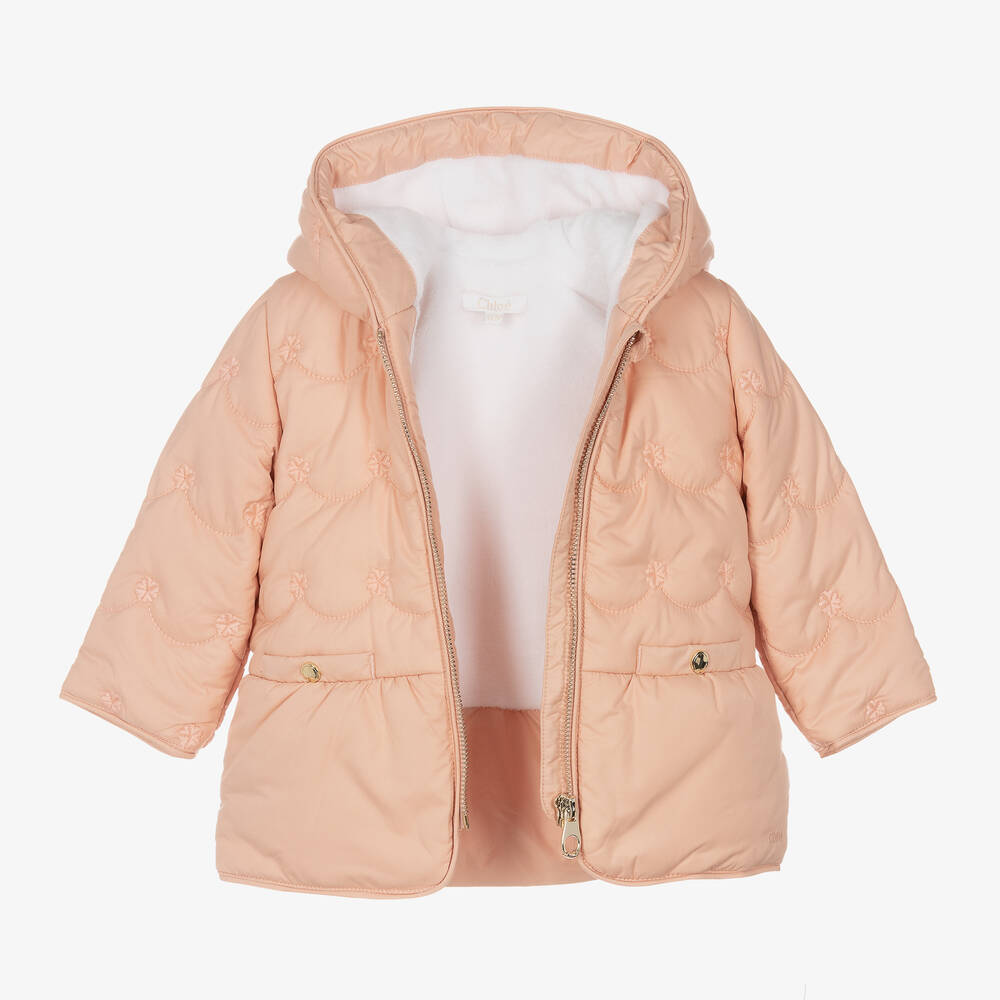 Chloe Manteau rose matelasse bebe fille Childrensalon Outlet