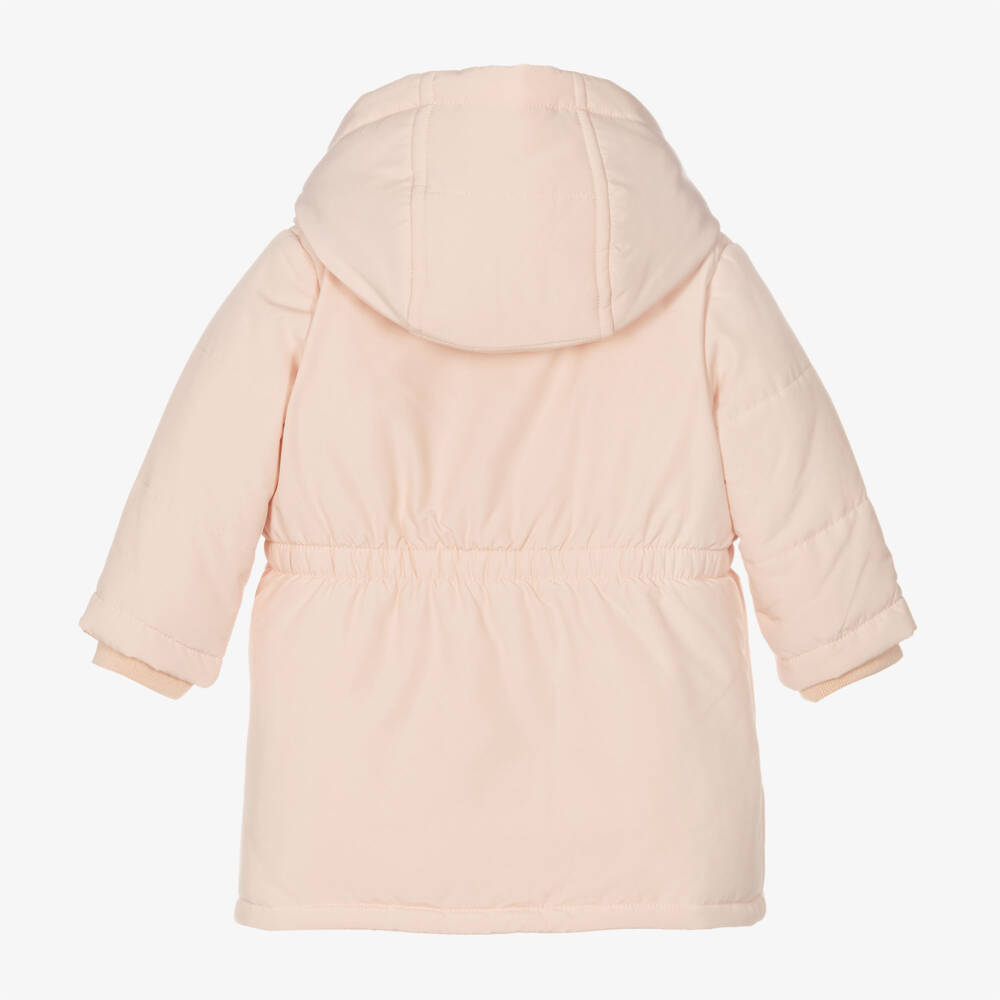 Chloé-Girls Pink Quilted Floral Coat | Childrensalon Outlet