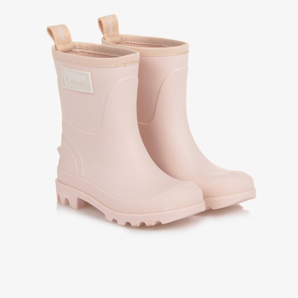 Chloé - Girls Pink Short Rain Boots | Childrensalon
