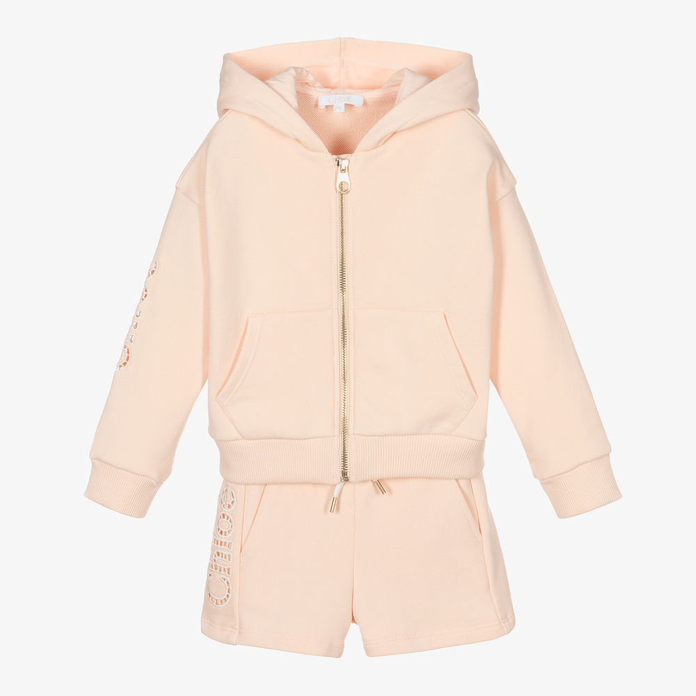 Girls Pink Short Tracksuit