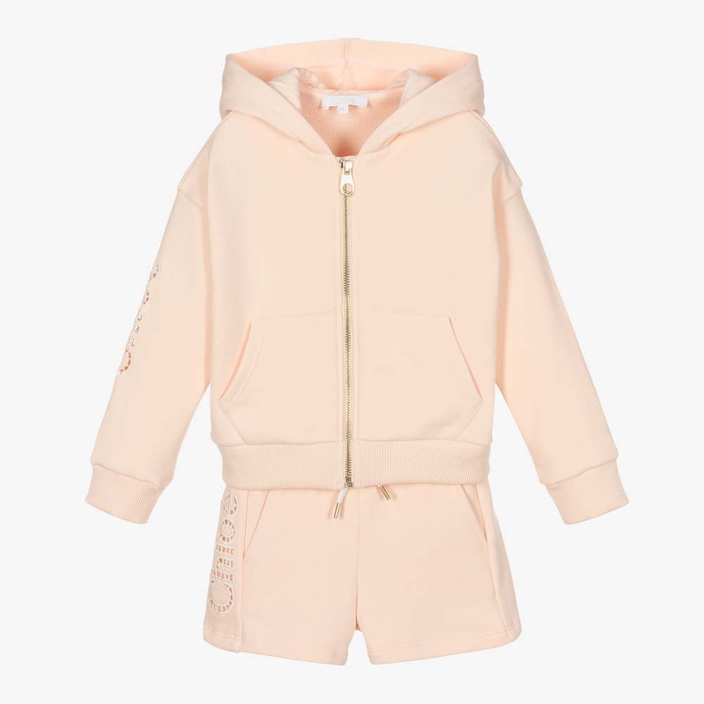 Chloé - Survêtement court rose Fille | Childrensalon