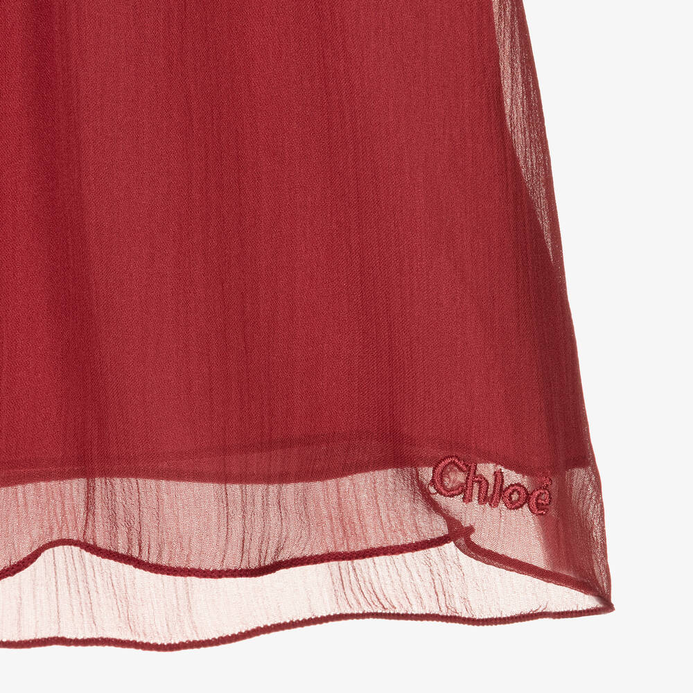 Chloé-Girls Pink Silk Chiffon Dress | Childrensalon Outlet