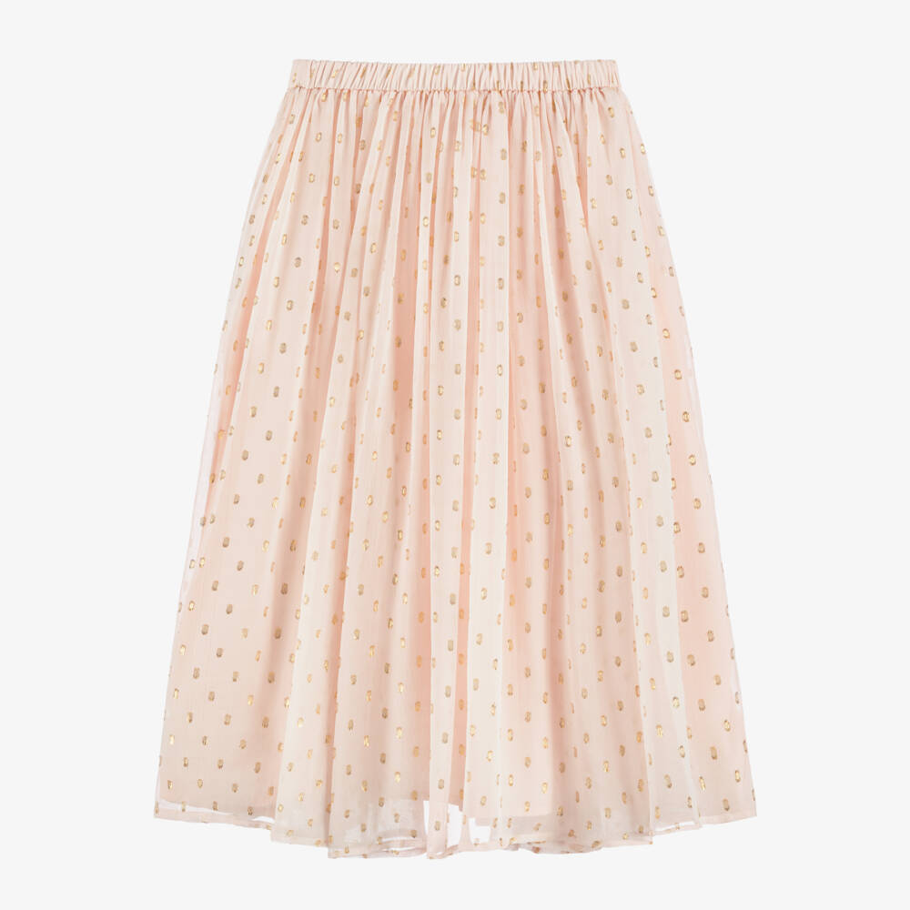 Chloé-تنورة حرير وردية وذهبية للبنات | Childrensalon Outlet