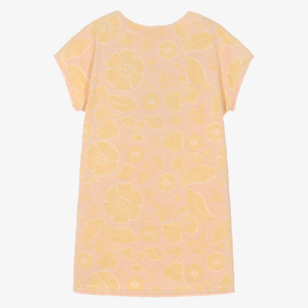 Chloé-Girls Pink & Yellow Floral Towelling Dress | Childrensalon Outlet