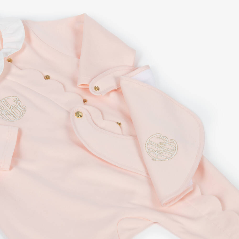 Chloé-Girls Rosy Cotton Onesie Set | Childrensalon Outlet