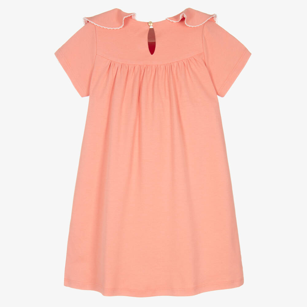 Chloé-Girls Rosy Cotton Ruffle Dress | Childrensalon Outlet