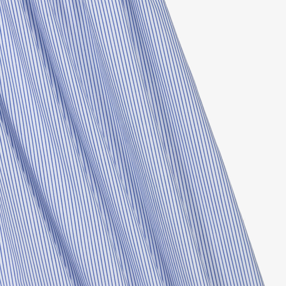 Chloé-فستان بوبلين أزرق مزين بكشكش للبنات | Childrensalon Outlet