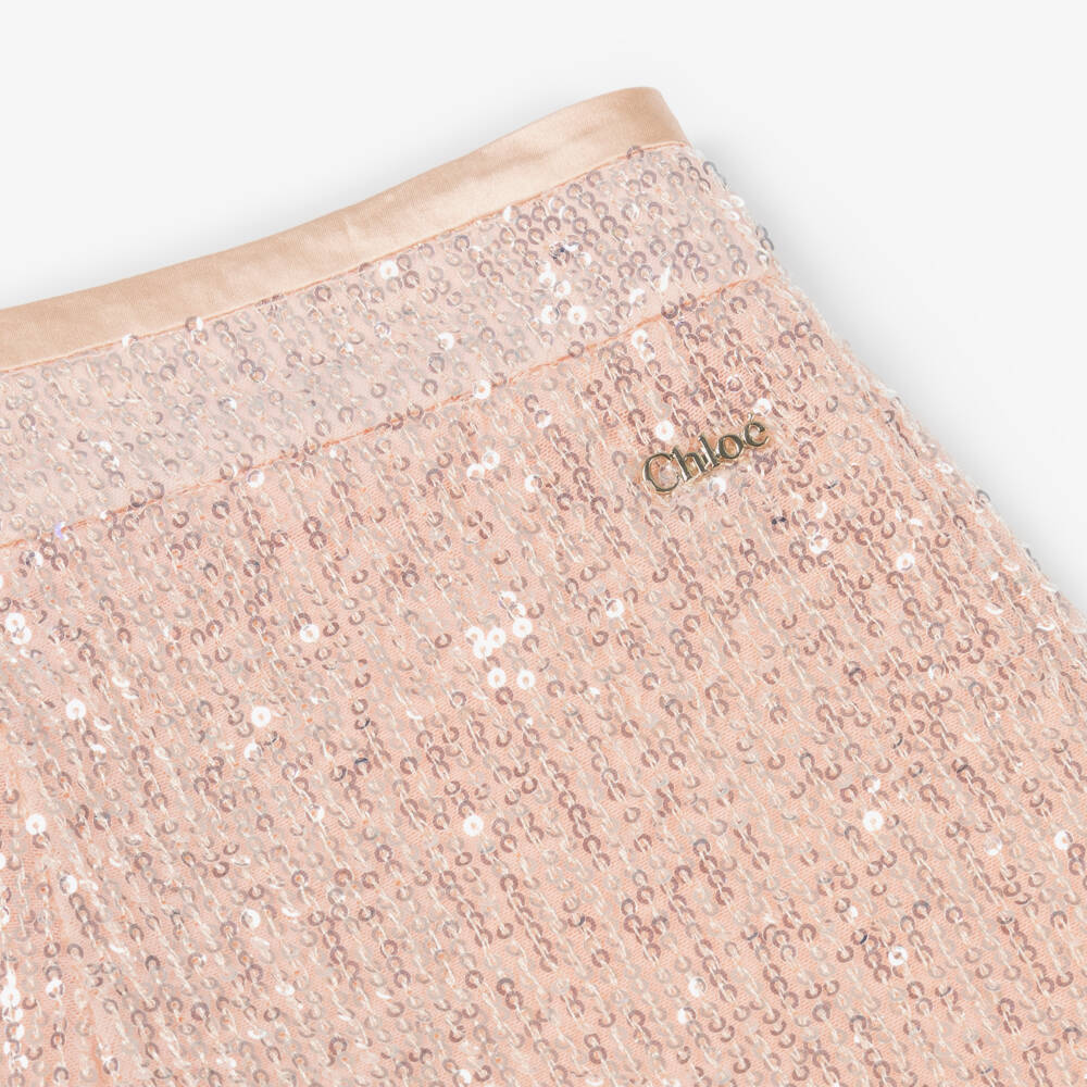 Chloé-Блестящие розовые шорты для девочек | Childrensalon Outlet