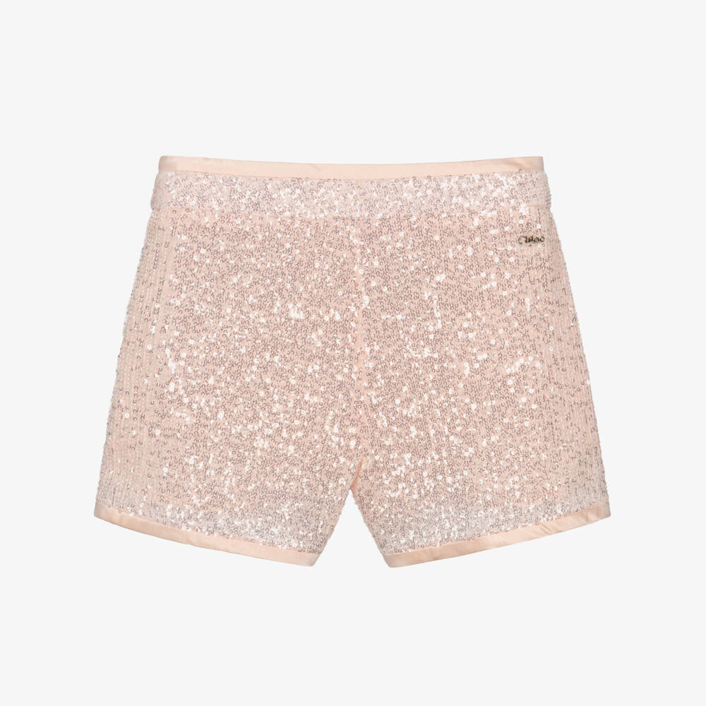 Chloé-Блестящие розовые шорты для девочек | Childrensalon Outlet