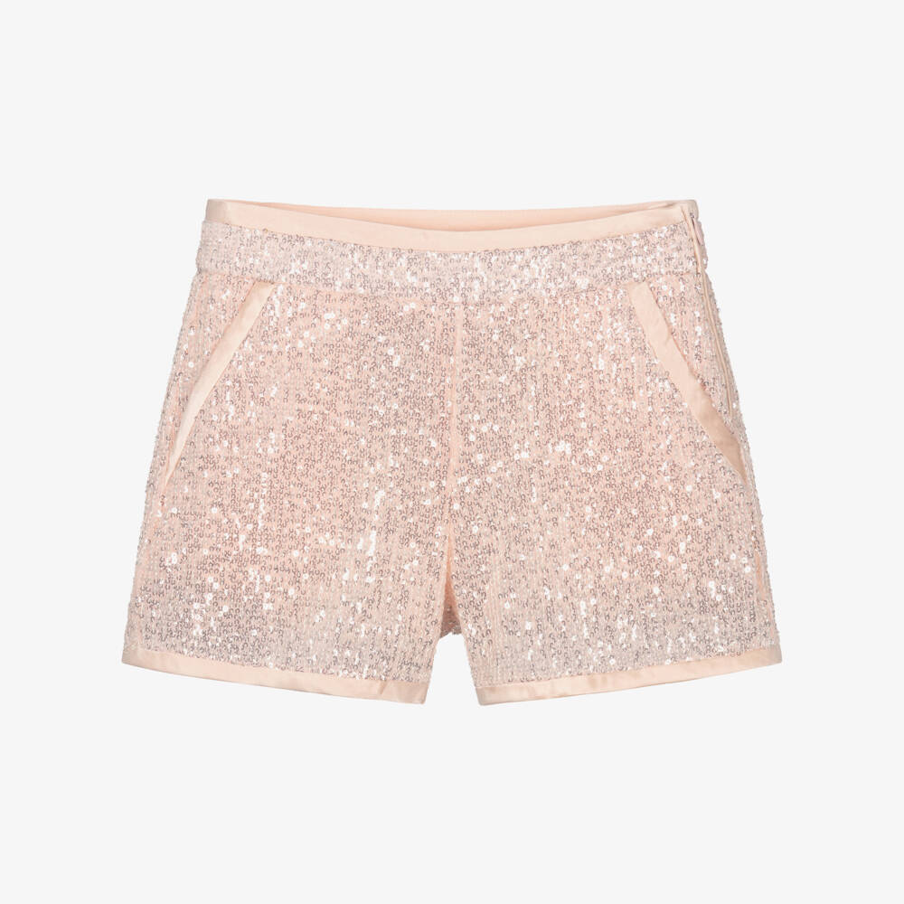 Chloé-شورت وردي براق للبنات | Childrensalon Outlet