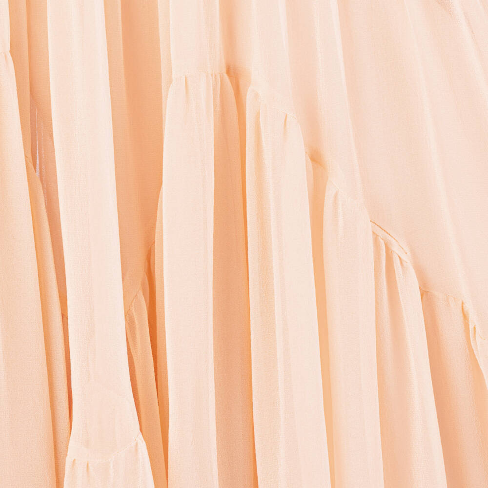 Chloé-Girls Silk Ruffle Pink Dress | Childrensalon Outlet