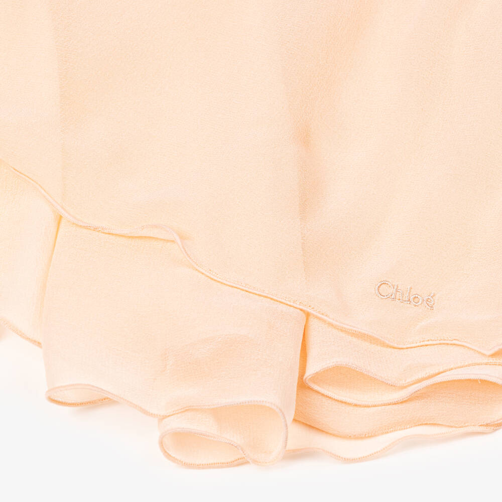 Chloé-Girls Silk Ruffle Pink Dress | Childrensalon Outlet