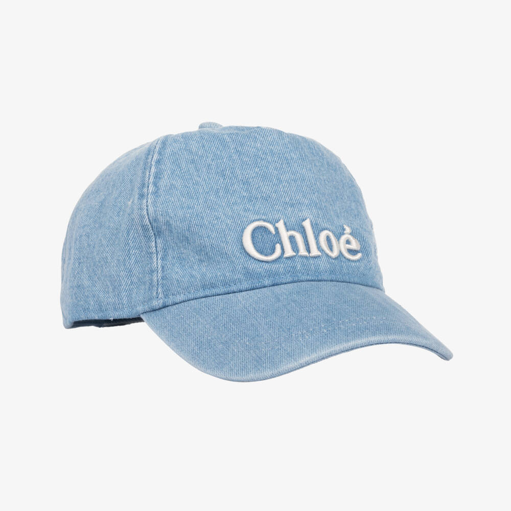 Chloé-Girls Sky-Tone Signature Denim Cap | Childrensalon Outlet