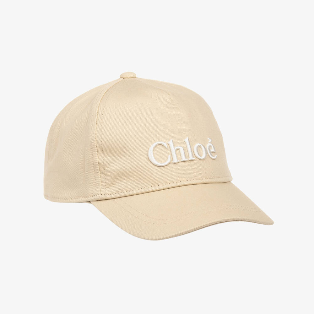 Chloé-Girls Soft Beige Twill Cap | Childrensalon Outlet
