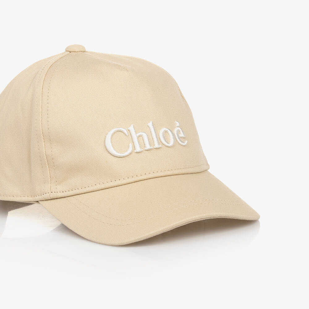 Chloé-Girls Soft Beige Twill Cap | Childrensalon Outlet